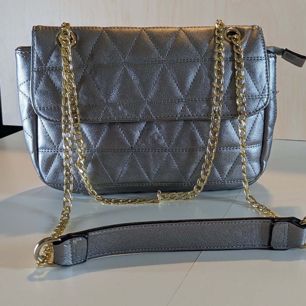 Women Metallic Gray Shoulder Bag